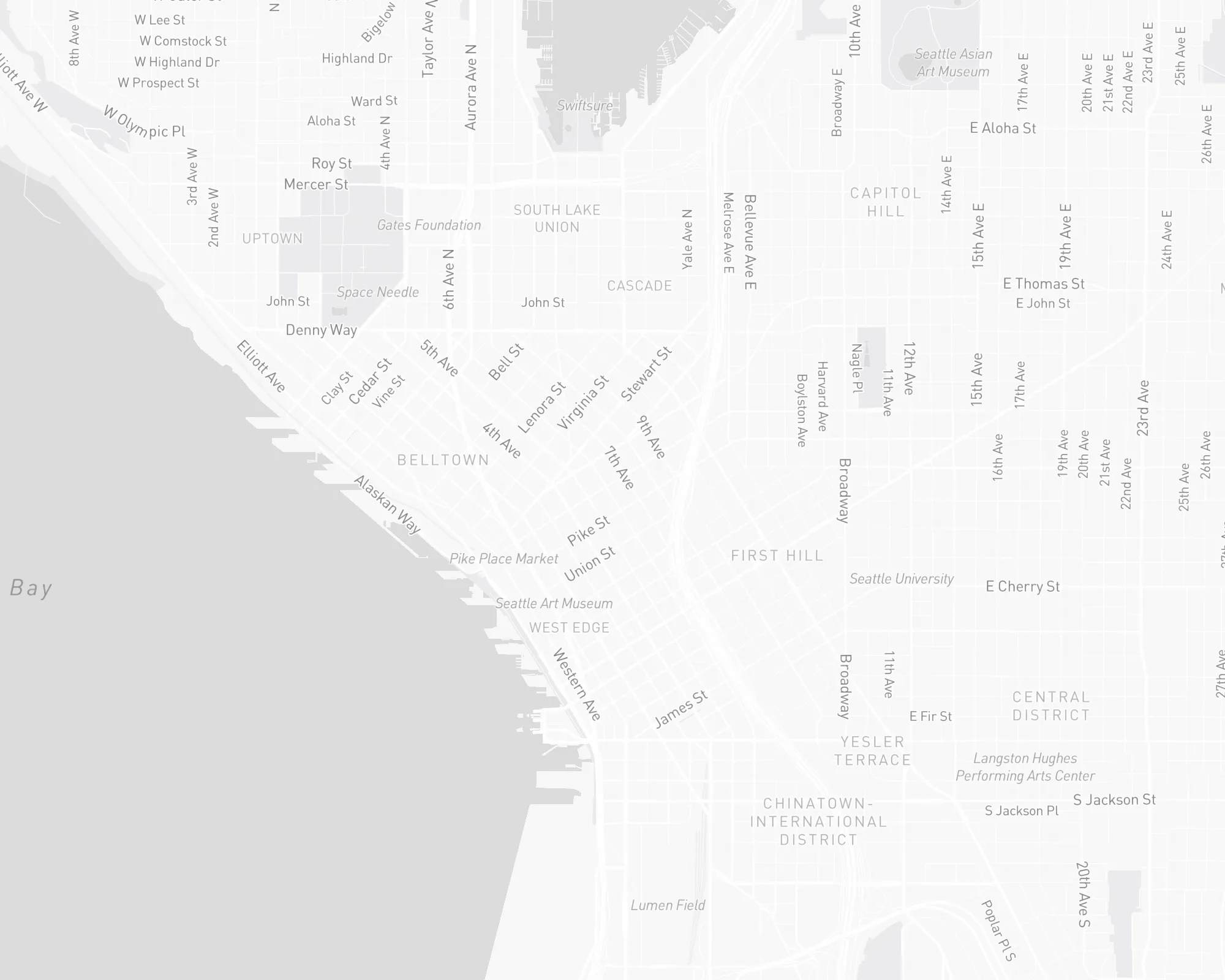 Downtown Seattle map